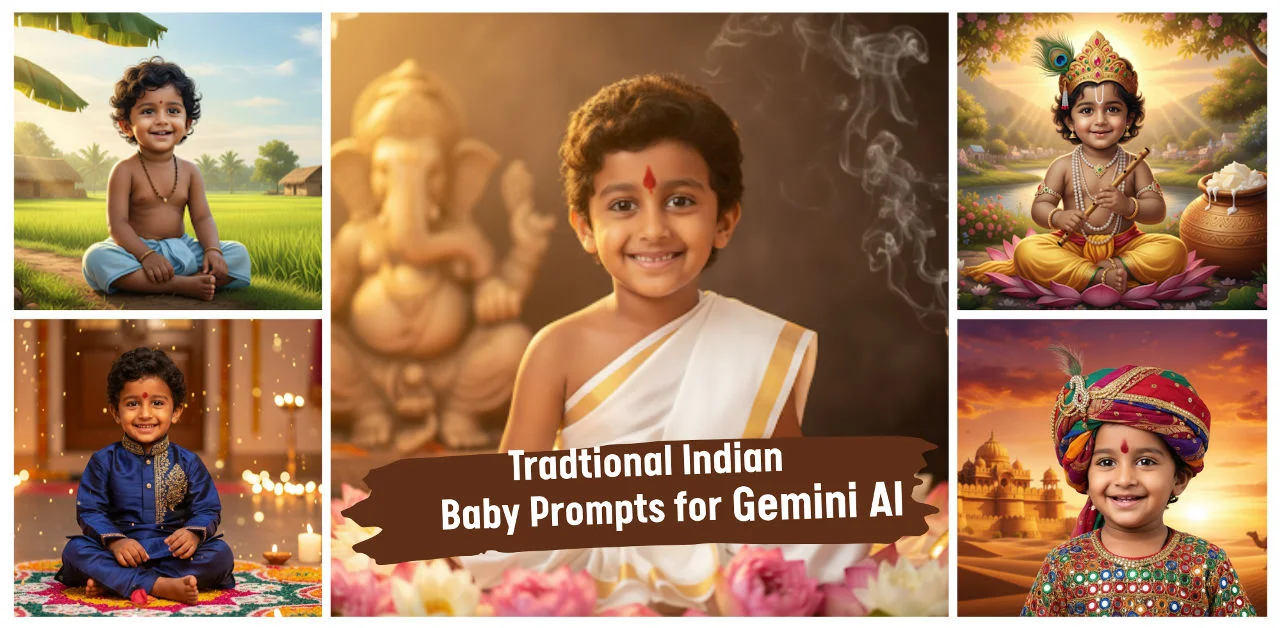 Tradtional Indian Baby Prompts for Gemini AI : Copy-Paste करो और देखो Magic!